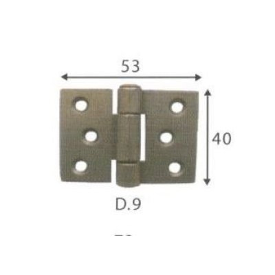 Cerniera mod. RETTANGOLARE in ferro brunito con snodo piano mm 53