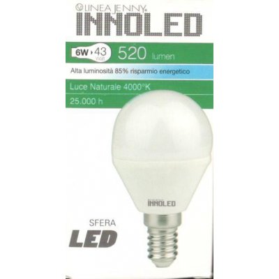 Lampadina LED SFERA 6w E14 Luce naturale 4000 K