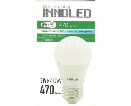 Lampadina LED SFERA 5w E27 Luce naturale 4000 K
