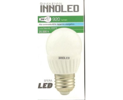 Lampadina LED SFERA 9w E27 Luce naturale 4000 K