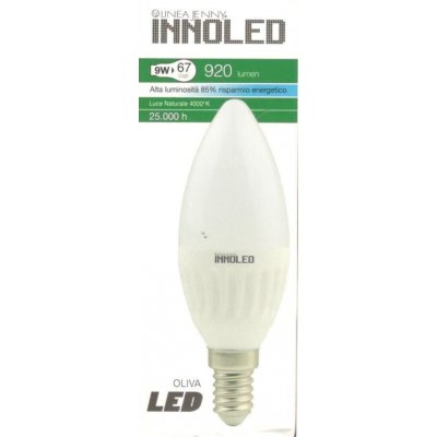 Lampadina LED OLIVA 9w E14 Luce naturale 4000 K