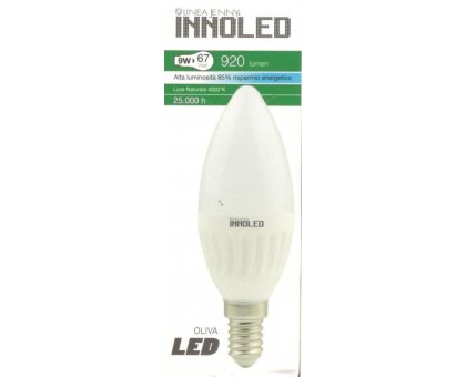Lampadina LED OLIVA 9w E14 Luce naturale 4000 K