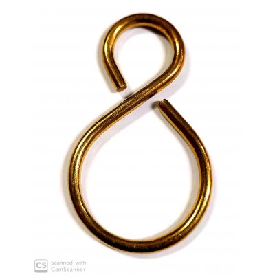 Ganci ad esse in ottone mm 60x35 filo 3,4