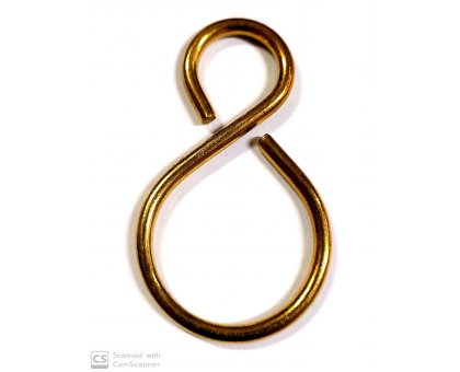 Ganci ad esse in ottone mm 60x35 filo 3,4