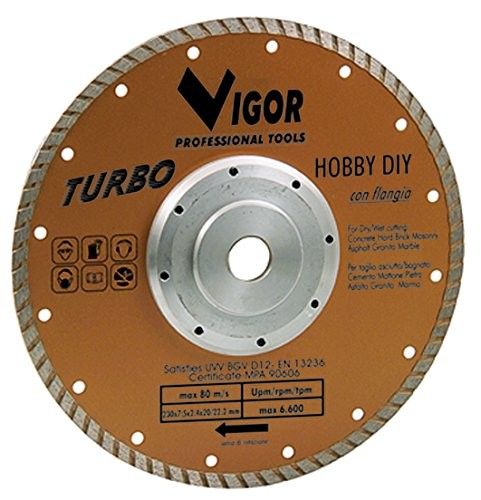 Disco diamantato flangiato corona turbo Ø 230 mm VIGOR 52815-10