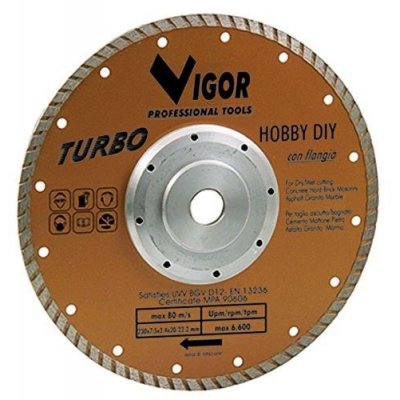 Disco diamantato flangiato corona turbo Ø 230 mm VIGOR 52815-10