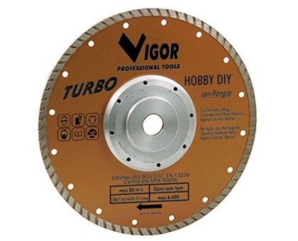 Disco diamantato flangiato corona turbo Ø 230 mm VIGOR 52815-10