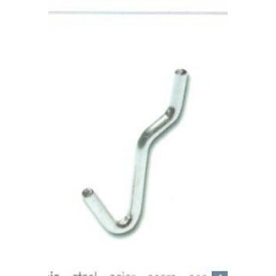 Gancio per pannelli forati/espositori N 2 in acciaio zincato