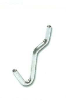 Gancio per pannelli forati/espositori N 2 in acciaio zincato