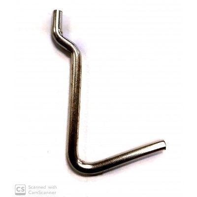 Gancio per pannelli forati/espositori N 3 in acciaio zincato