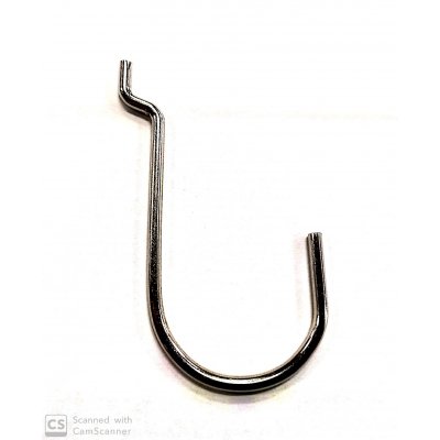 Gancio per pannelli forati/espositori N 8 in acciaio zincato