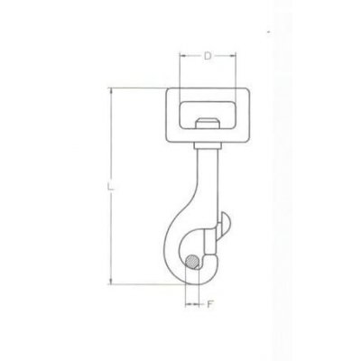 Moschettone per redini mm 15 x 55 occhio rettangolare girevole in acciaio pressofuso