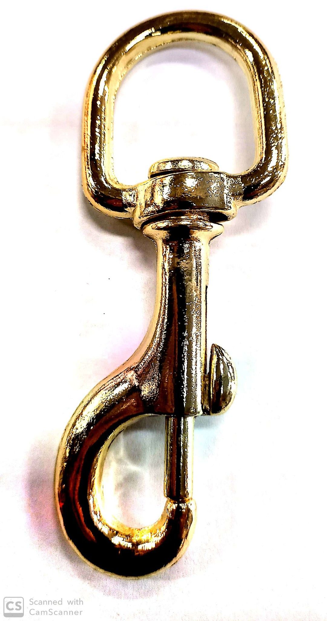 Moschettone per redini mm 28 x 110 girevole in zama ottonato