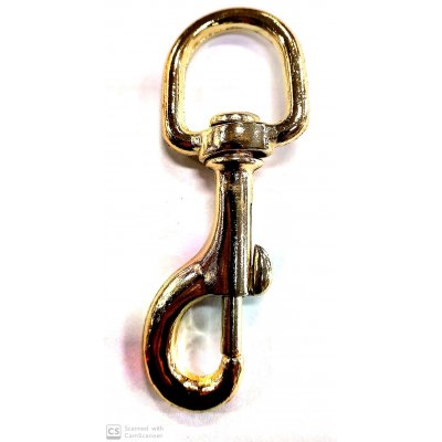 Moschettone per redini mm 28 x 110 girevole in zama ottonato