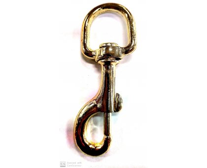 Moschettone per redini mm 28 x 110 girevole in zama ottonato