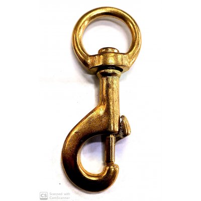 Moschettone per redini mm 32 x 121 girevole in bronzo pressofuso
