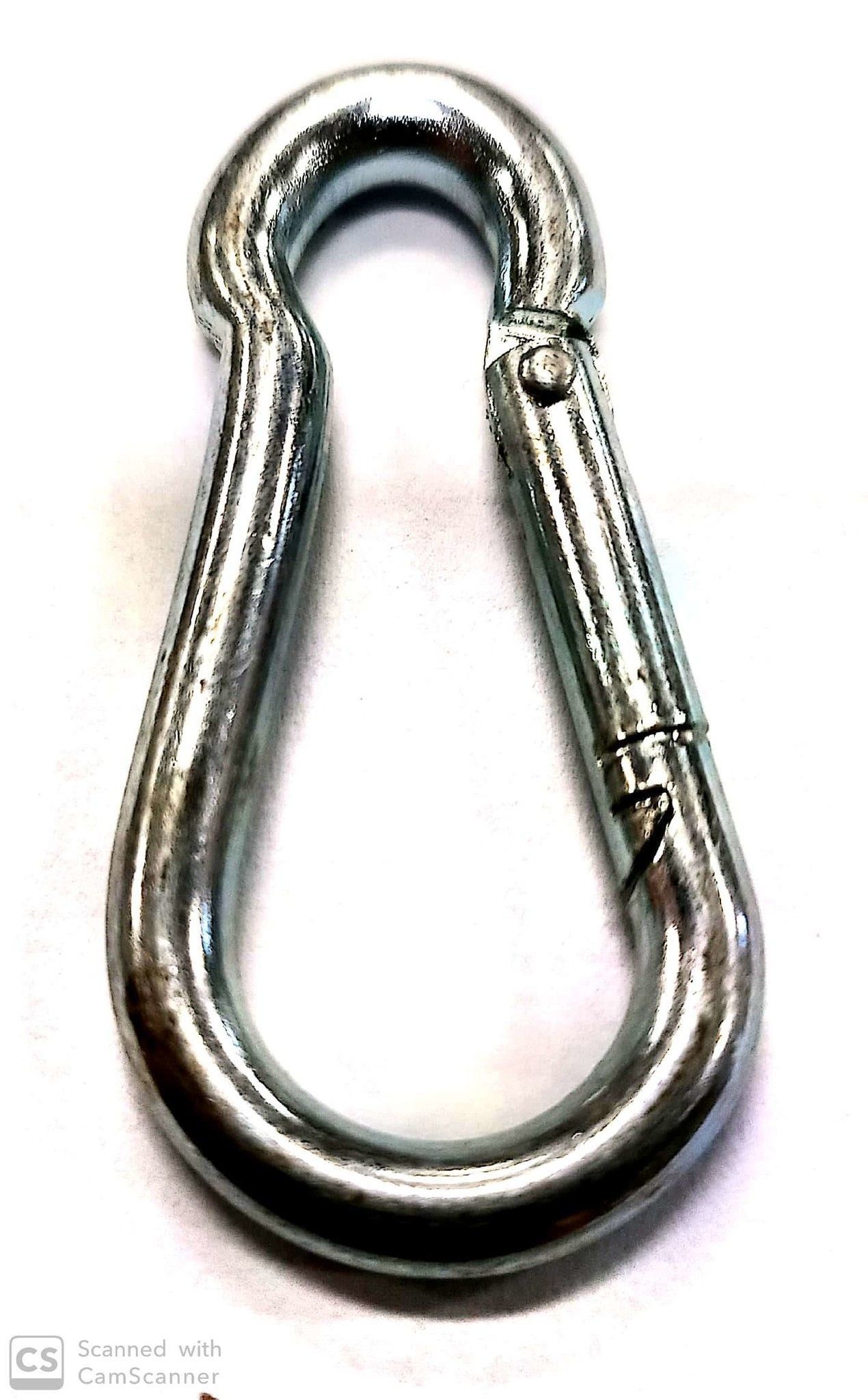 Moschettone pompiere mm  50 x 5 in acciaio zincato DIN 5299