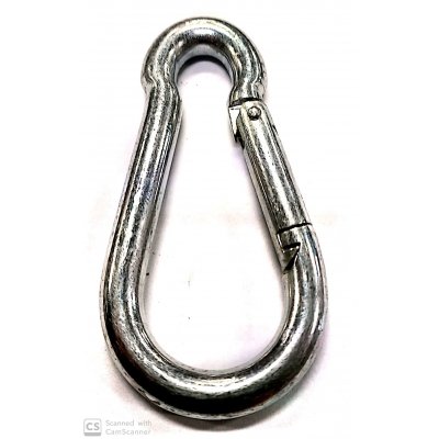 Moschettone pompiere mm 100 x 10 in acciaio zincato DIN 5299