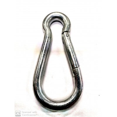 Moschettone pompiere mm 120 x 11 in acciaio zincato DIN 5299