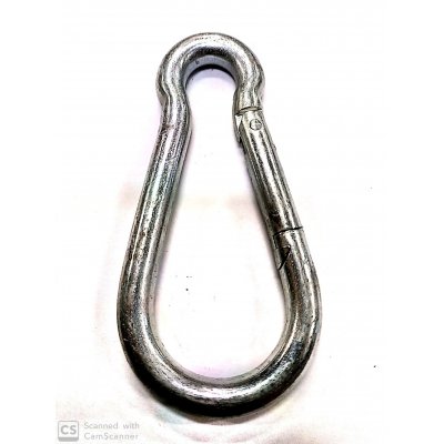 Moschettone pompiere mm 140 x 12 in acciaio zincato DIN 5299