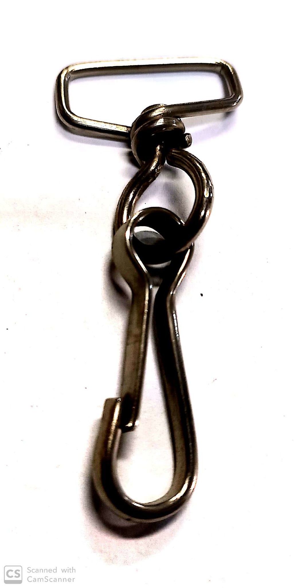 Moschettone simplex mm  35 con girevole quadro in acciaio nichelato