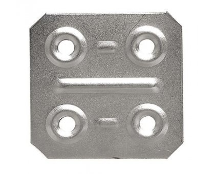 Piastrina quadrata cm 4 x 4 spessore mm 1 a 4 fori