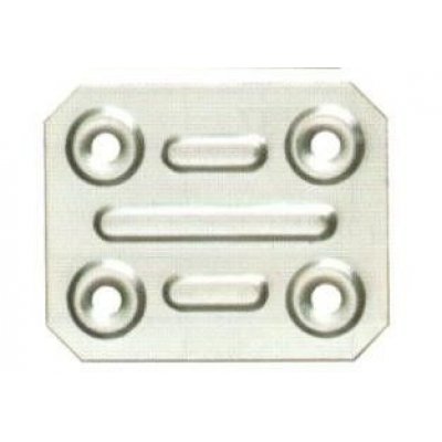 Piastrina rettangolare cm 4 x 5 spessore mm 1 a 4 fori