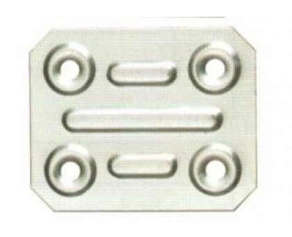 Piastrina rettangolare cm 4 x 5 spessore mm 1 a 4 fori