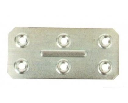 Piastrina rettangolare mm 86 x 40 cspessore mm 1 con 6 fori Ø. 5 mm