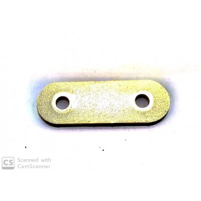 Lastrina diritta mm 45 x 15 ottonata con bordi arrotondati