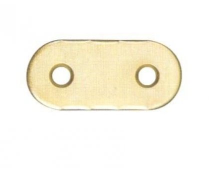 Lastrina diritta mm 45 x 15 ottonata con bordi arrotondati