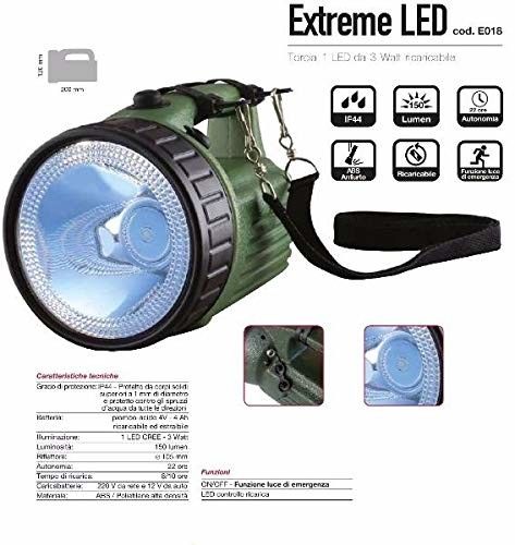 Torcia EXTREME LED 10W ricaricabile CFG, Materiale elettrico Torce  ricaricabili