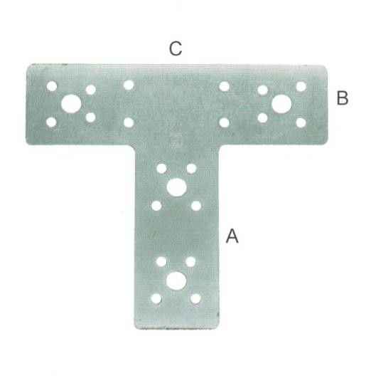 Piastra giunzione a 90r. T piana
