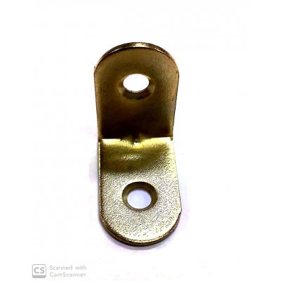 Lastrina piegata mm 25 x 25 x 15 ottonata