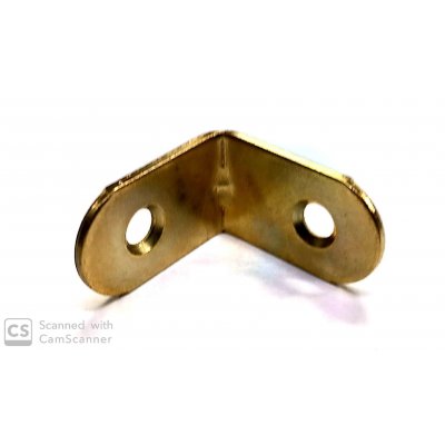 Lastrina piegata mm 25 x 25 x 15 ottonata