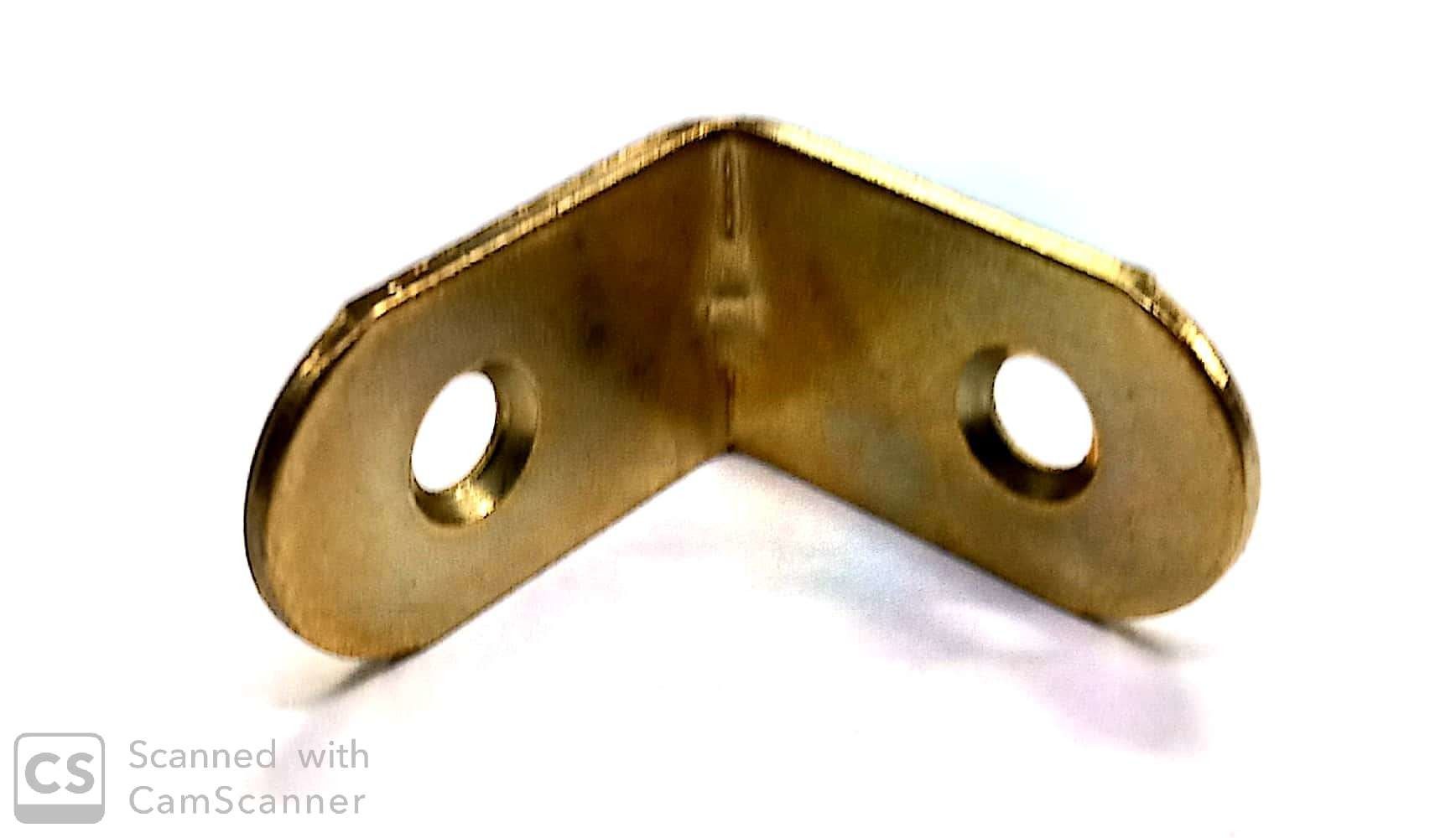 Lastrina piegata mm 25 x 25 x 15 ottonata