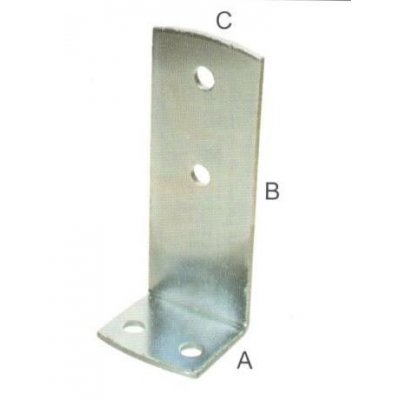 Piastra ad angolo reggipilastri mm 60 x 180 x 70 spessore mm 4