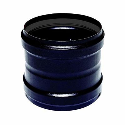 Manicotto femmina/femmina dn 80 per stufa a pellet o legna tubo nero acciaio smaltato 600 gradi ce made in italy