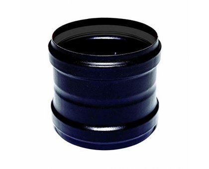 Manicotto femmina/femmina dn 80 per stufa a pellet o legna tubo nero acciaio smaltato 600 gradi ce made in italy