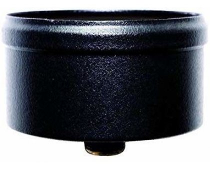 Tappo condensa 80 mm con scarico in acciaio inox verniciato nero per sufa pellet