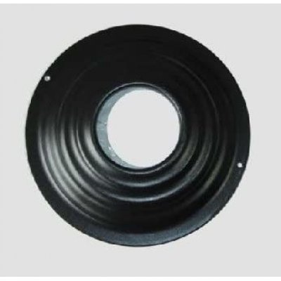 Rosone da parete mm 80 x 232 in acciaio smaltato nero per stufe a pellet