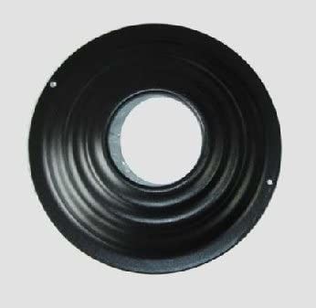 Rosone da parete mm 80 x 232 in acciaio smaltato nero per stufe a pellet