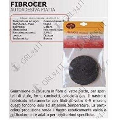 Guarnizione per stufe piatta mm 10 x 2 x 2,50 mt in fibroceramica semielastica