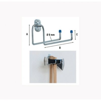 Gancio PORTATTREZZI ad U doppio cm 25 in acciaio zincato