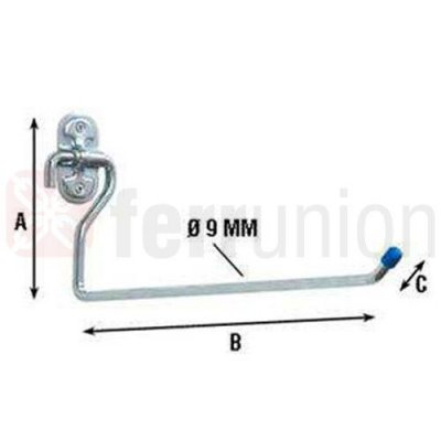 Gancio ad L a parete cm 25 in acciaio zincato