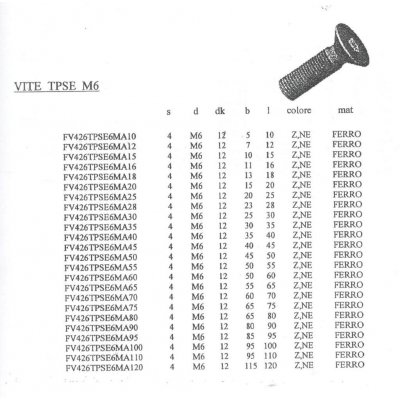 Vite per legno TPSEI 6 x 80 brunite