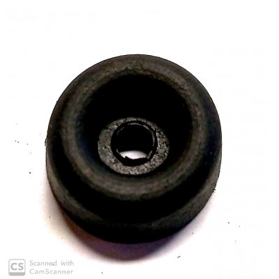 Paracolpo mm 25 x 11 troncoconico in gomma con foro per vite