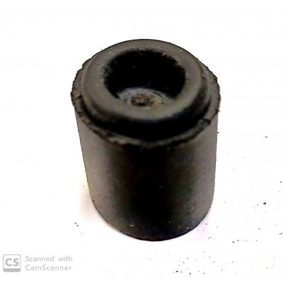 Paracolpo mm 20 x 25 cilindrico in gomma NERA con foro per vite