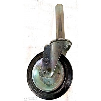Ruota girevole per ponteggi d. 200x50 in gomma con codulo a tubo