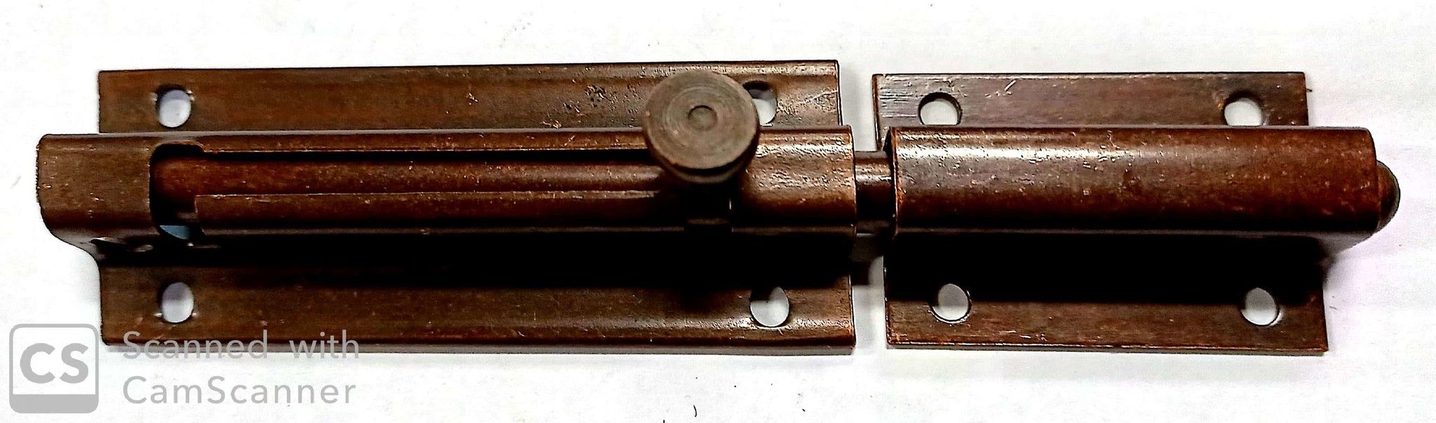 Catenaccio tondo mm 150 con portalucchetto in acciaio bronzato